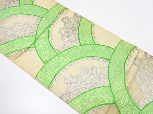 アンティーク　変わり青海波に華紋織り出し袋帯（材料）